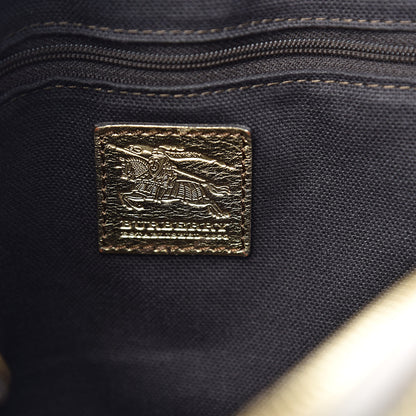 Burberry Metallic Woven Haymarket Check Small Thornley Satchel Gold 6 of 13