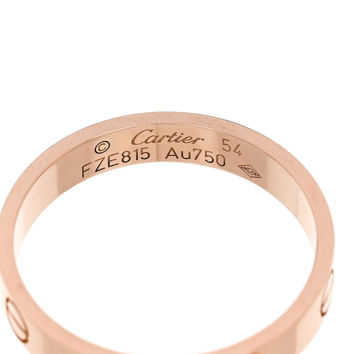 18K Pink Gold 3.5mm LOVE Wedding Band Ring 54 6.75