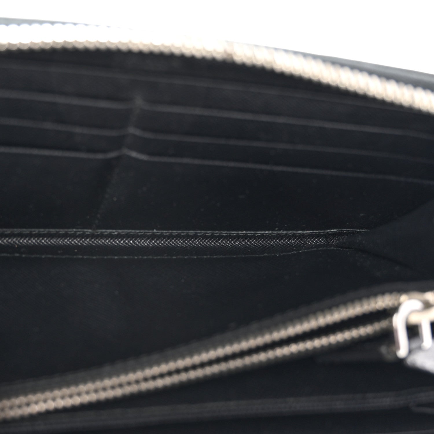 Prada Saffiano Zip Around Wallet Black 5 of 7