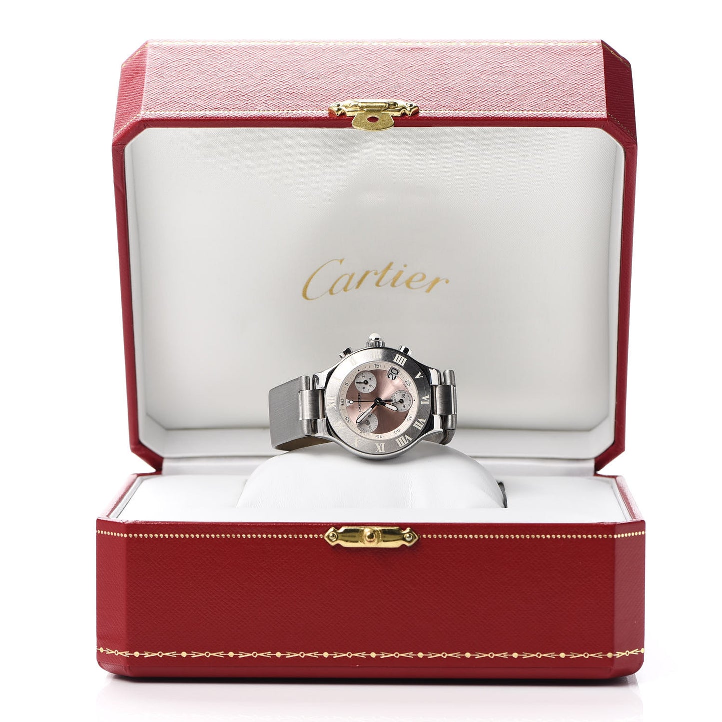 Stainless Steel Satin 32mm Must 21 Chronoscaph Quartz Watch Pink