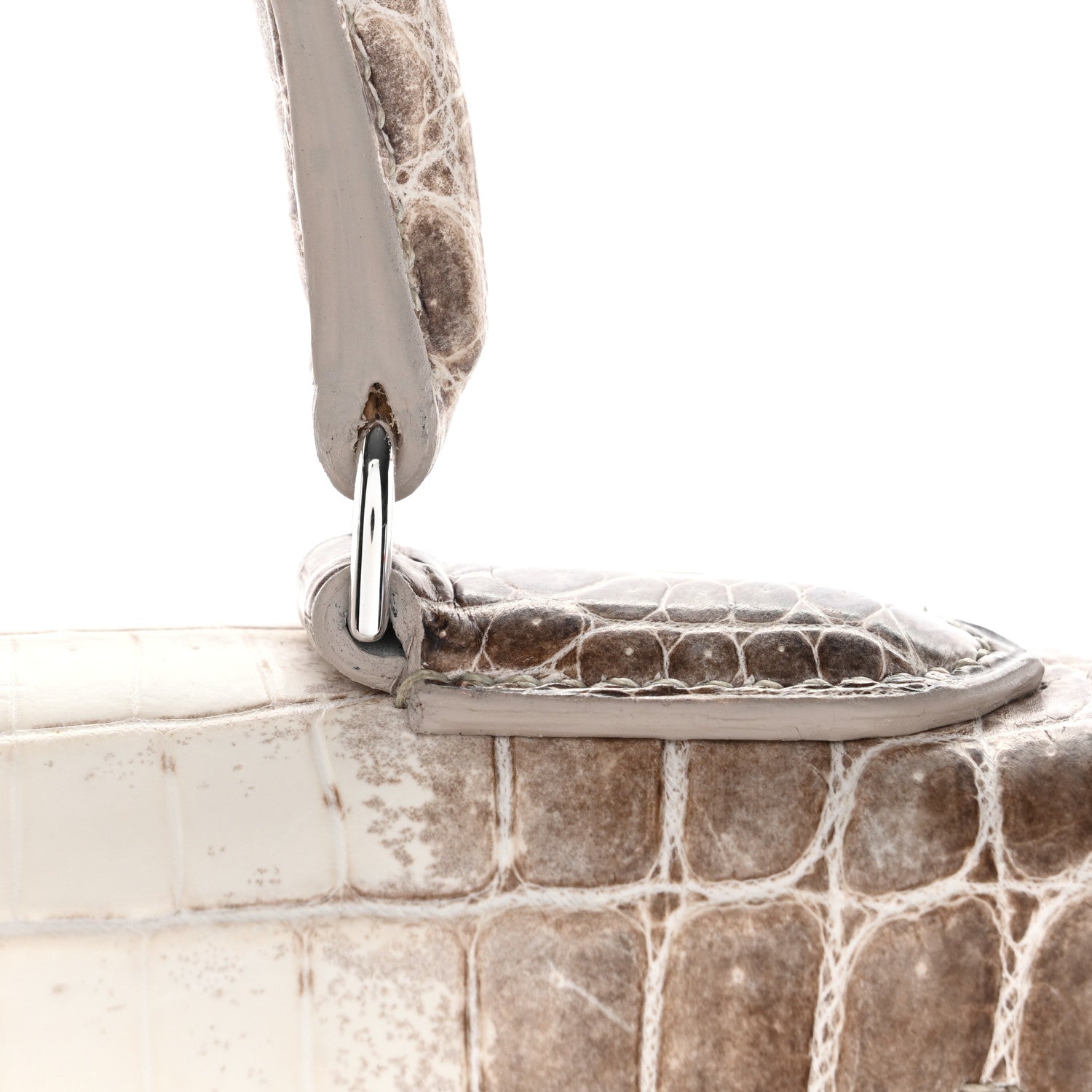 Hermes Matte Niloticus Crocodile 18K White Gold Diamond Himalaya Kelly Retourne 28 White 15 of 19