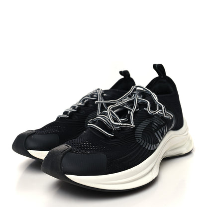 Gucci Technical Knit Fabric Waves Mens Gucci Run Sneakers 8.5 Black Loess 3 of 7