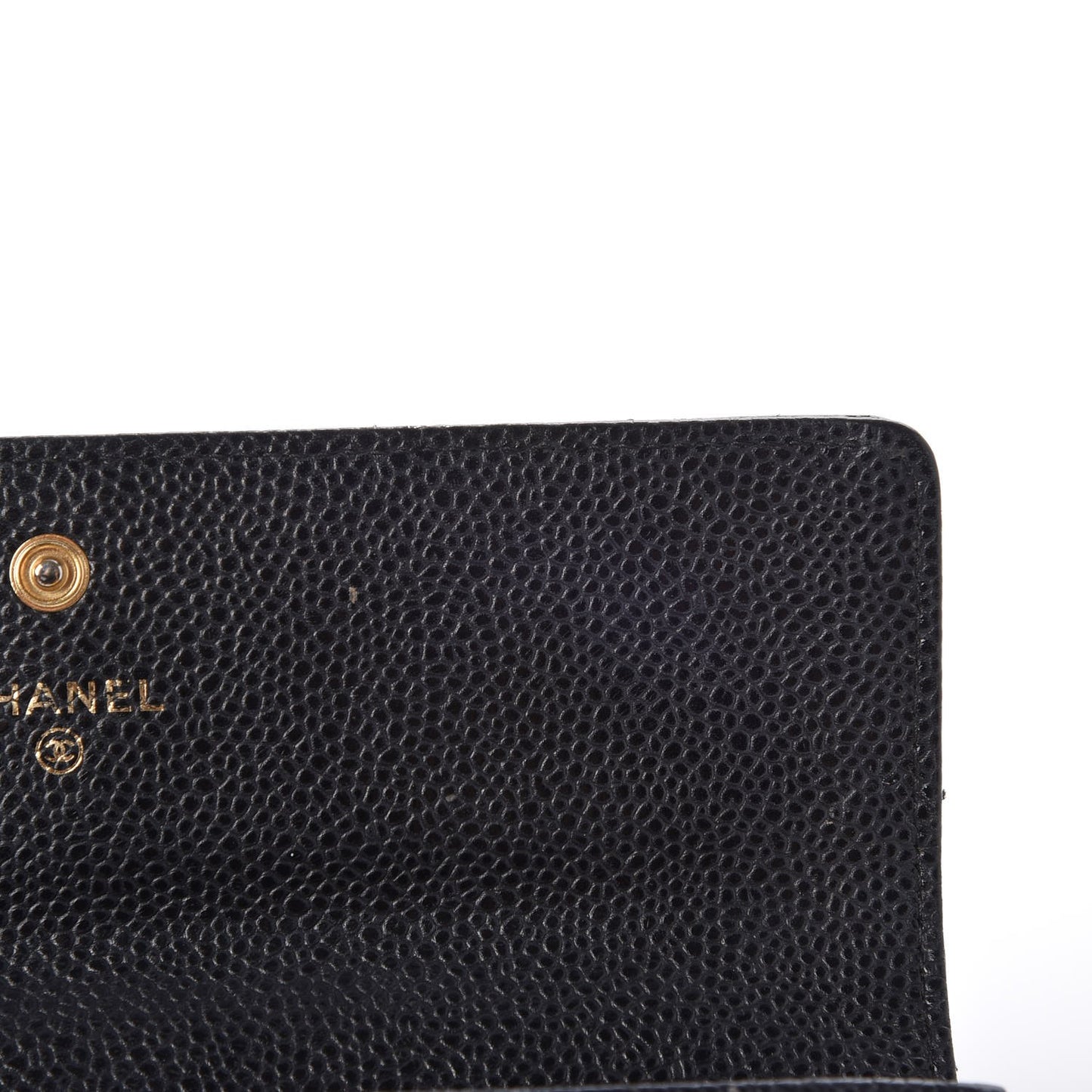 Caviar Quilted Large Gusset Flap Wallet Black