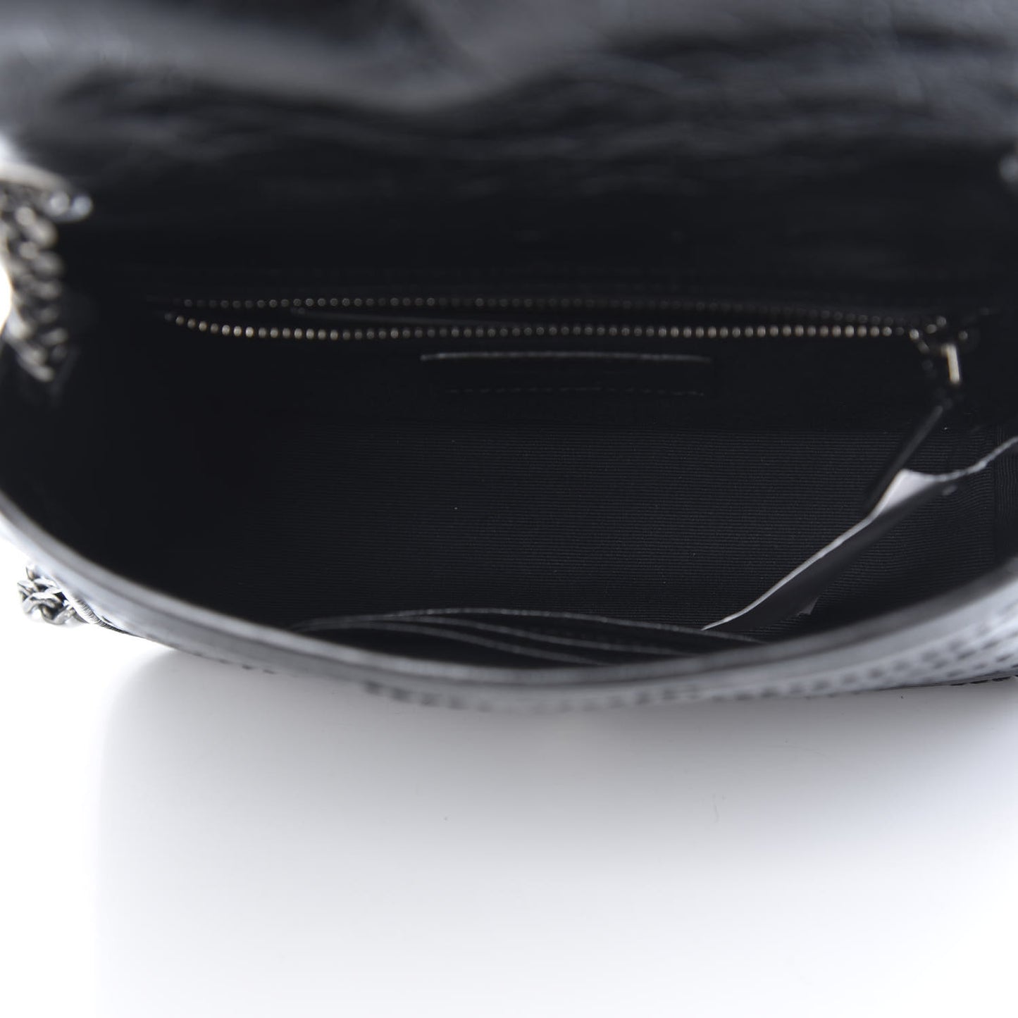 Crinkled Calfskin Matelasse Monogram Niki Chain Wallet Black