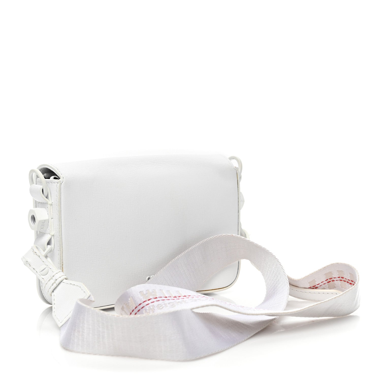 Off-White Calfskin Diag Flap Bag White Black 2 of 15