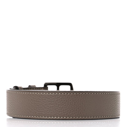 Hermes Taurillon Clemence 40mm Etriviere Belt 80 Etoupe 2 of 5