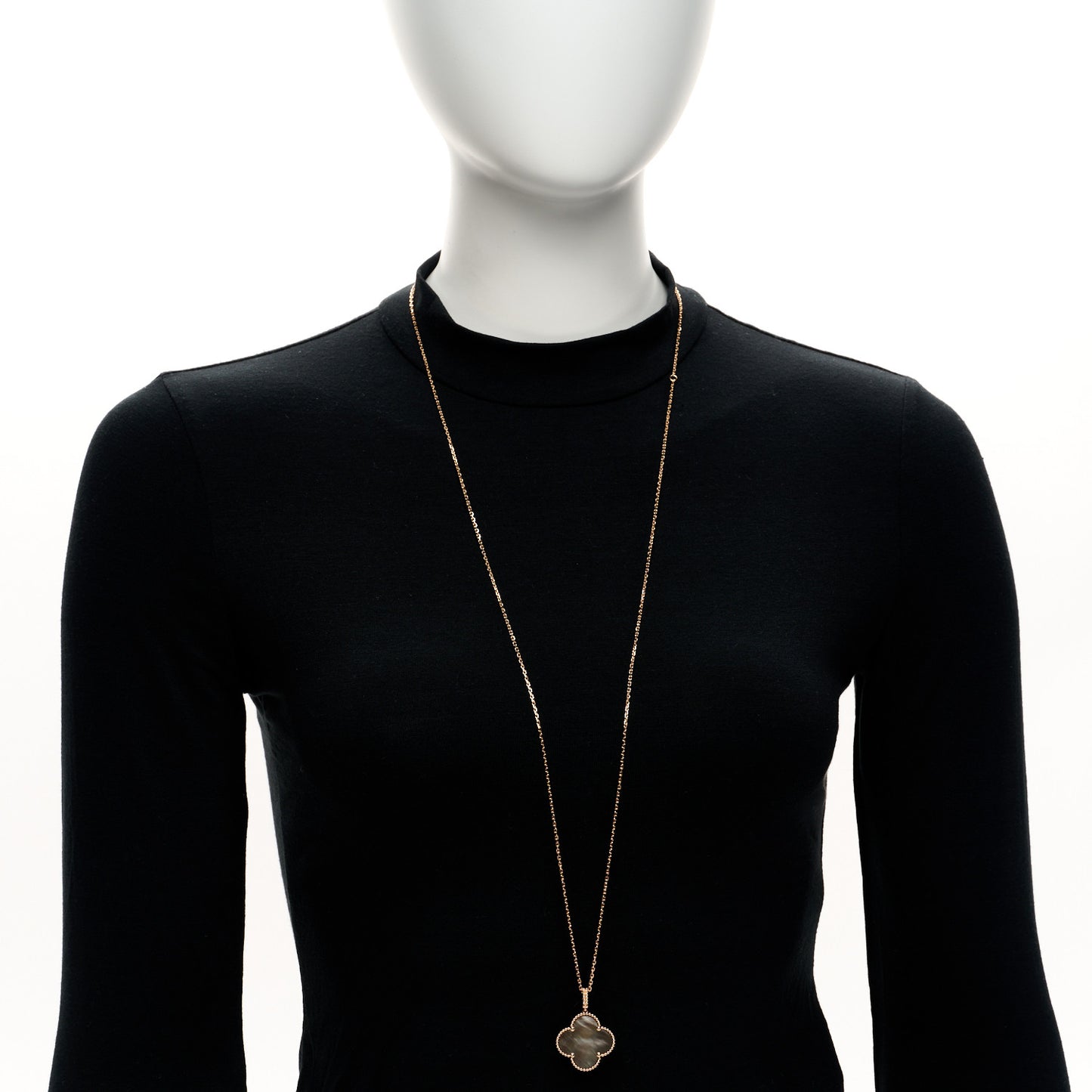 18K Rose Gold Gray Mother of Pearl Magic Alhambra Long Necklace