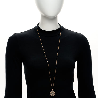 Van Cleef & Arpels 18K Rose Gold Gray Mother of Pearl Magic Alhambra Long Necklace 2 of 5