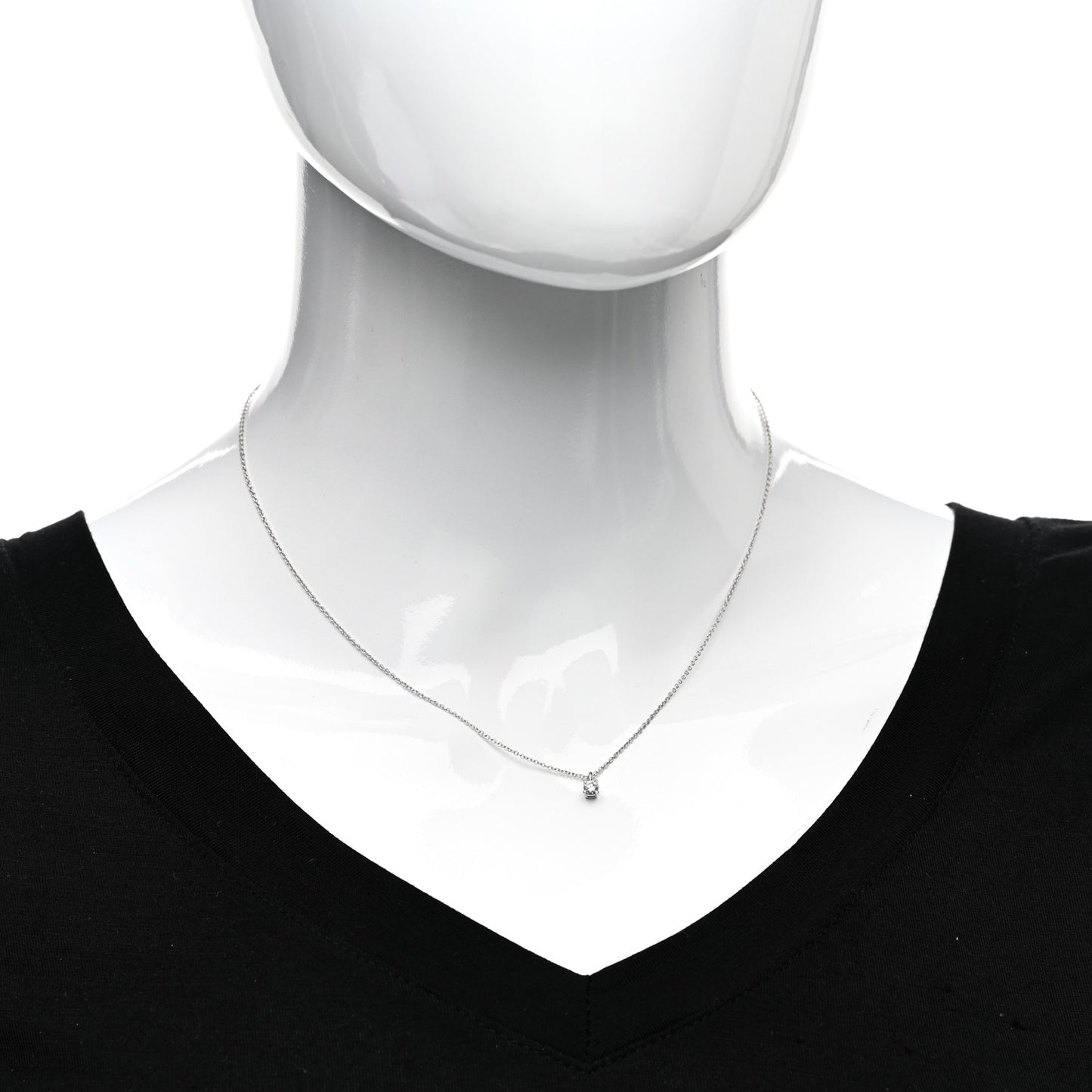 Platinum Diamond .12ct Solitaire Pendant Necklace