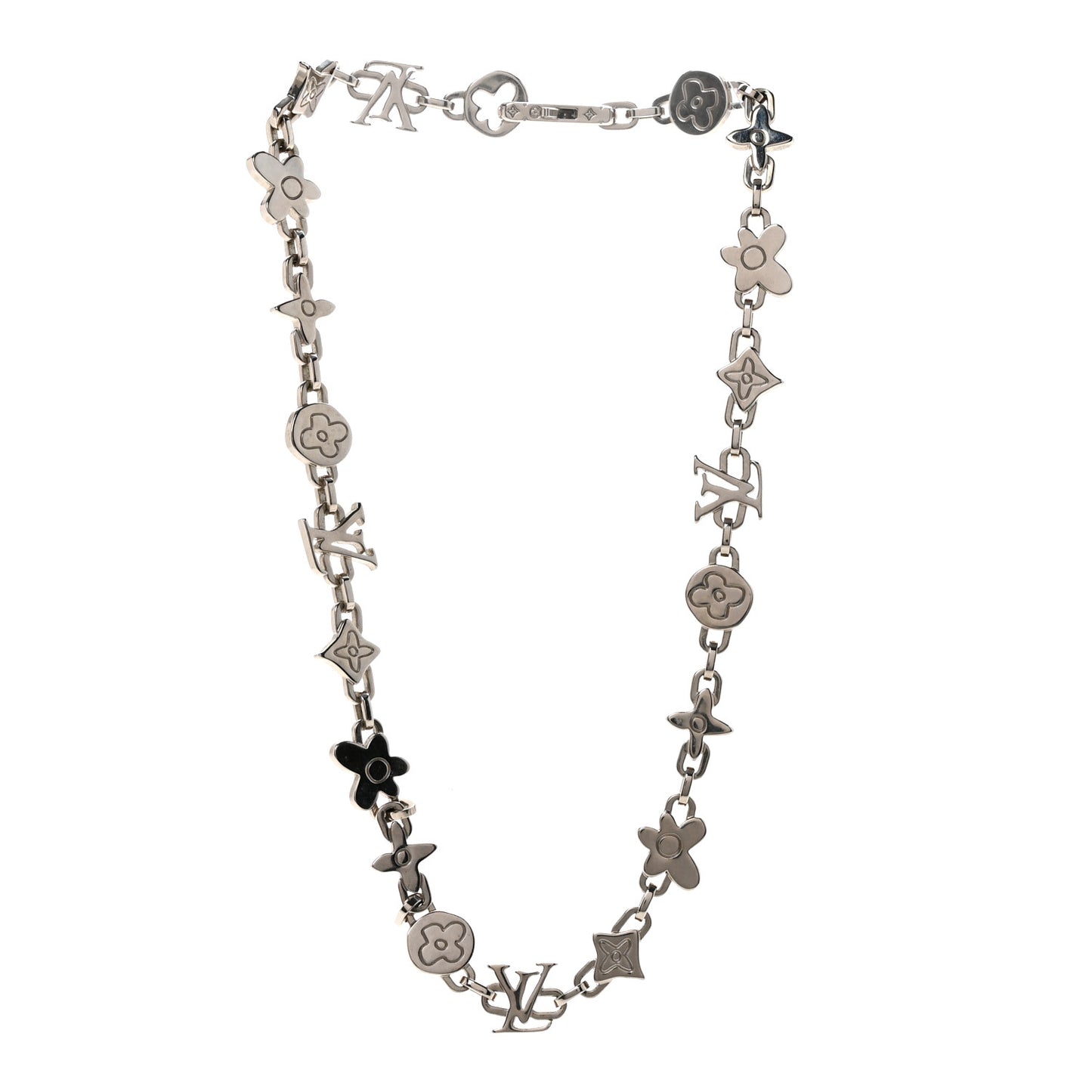 Metal Craggy Necklace Silver