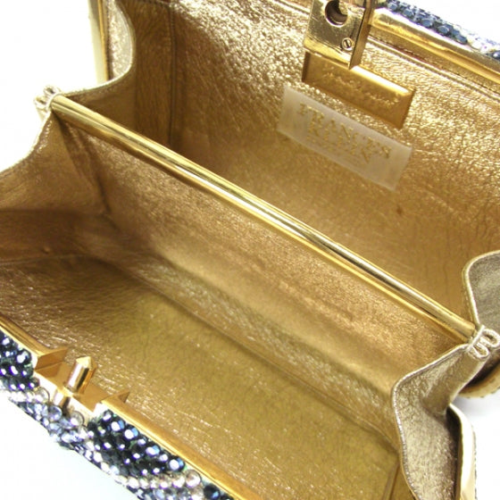 Swarovski Crystal Minaudiere Clutch Blue