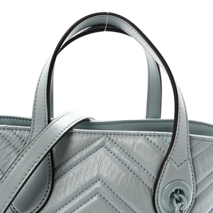 Gucci Nappa Chevron Matelasse Small GG Marmont Tote Bag Icy Blue 8 of 10