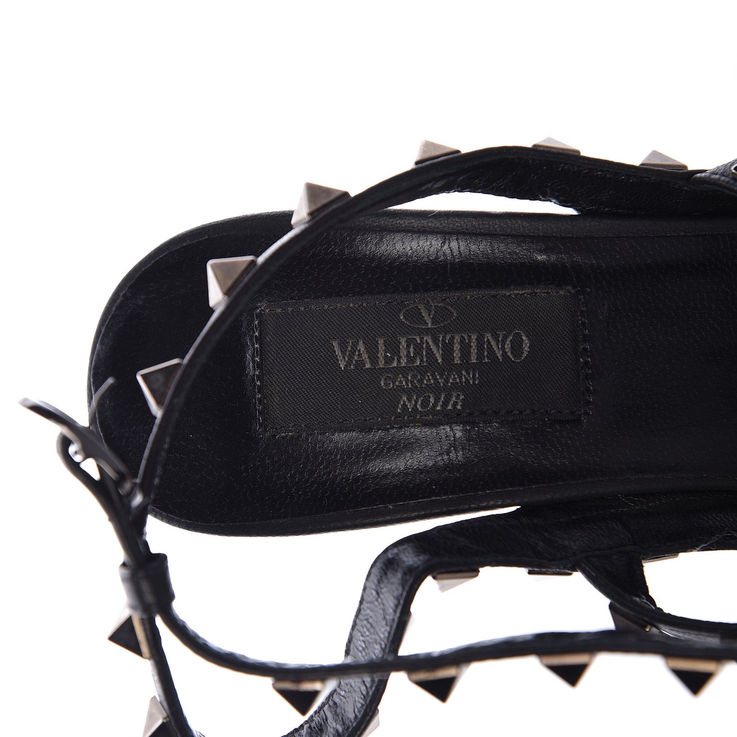 Nappa Rockstud Ankle Strap Pumps 36.5 Black