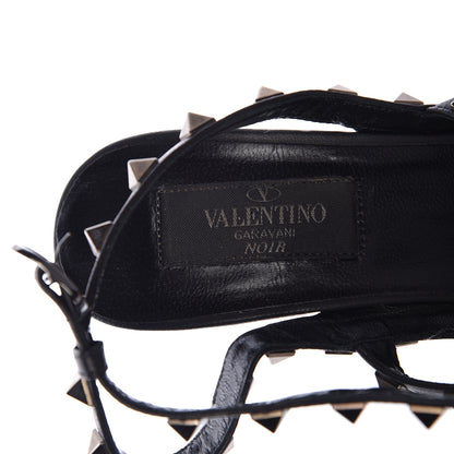 Valentino Garavani Nappa Rockstud Ankle Strap Pumps 36.5 Black 8 of 13