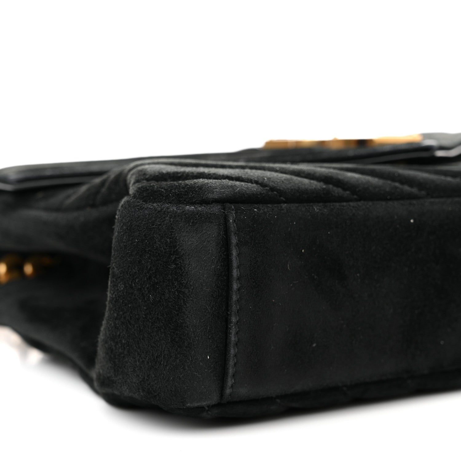 Saint Laurent Suede Matelasse Chevron Monogram Medium College Bag Black 9 of 11