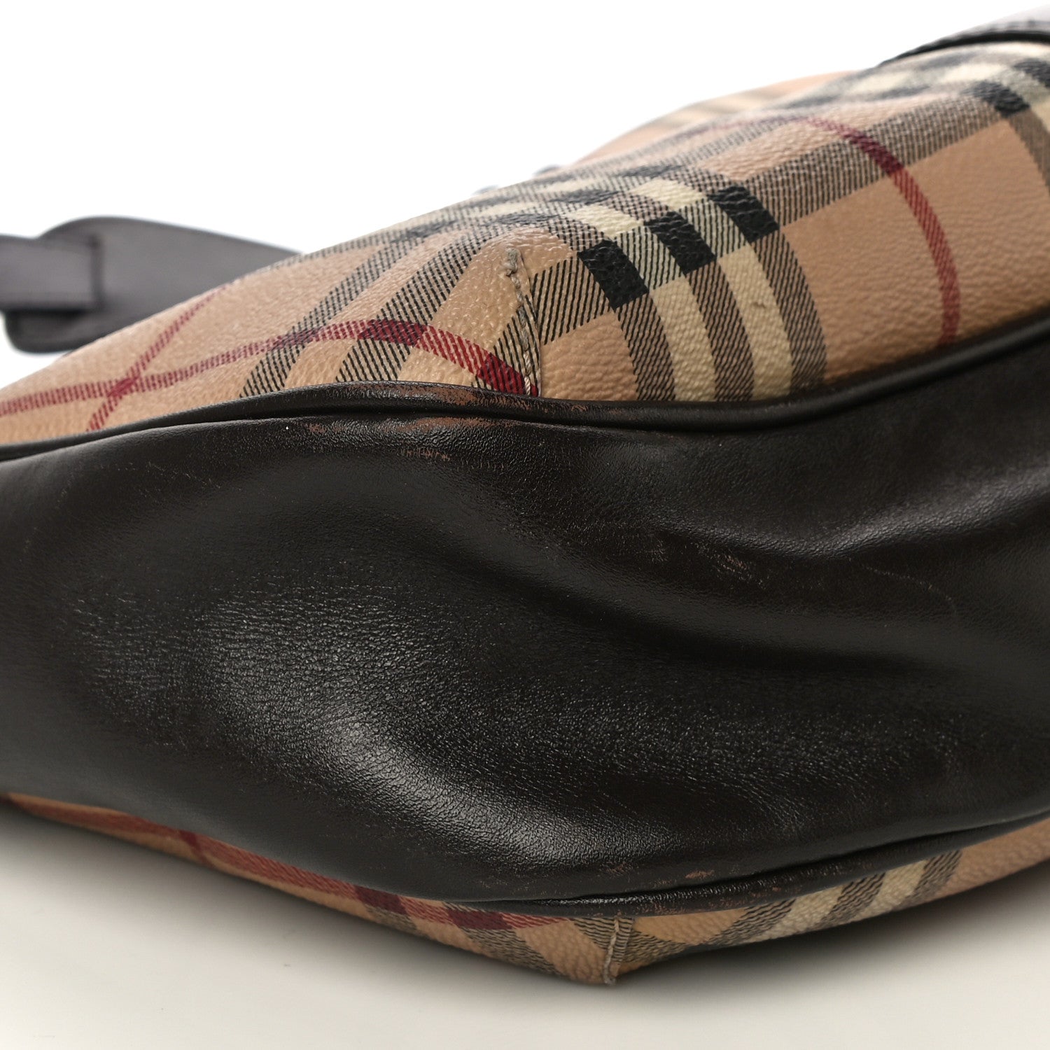 Burberry Haymarket Check Buckle Shoulder Bag Dark Brown 8 of 19