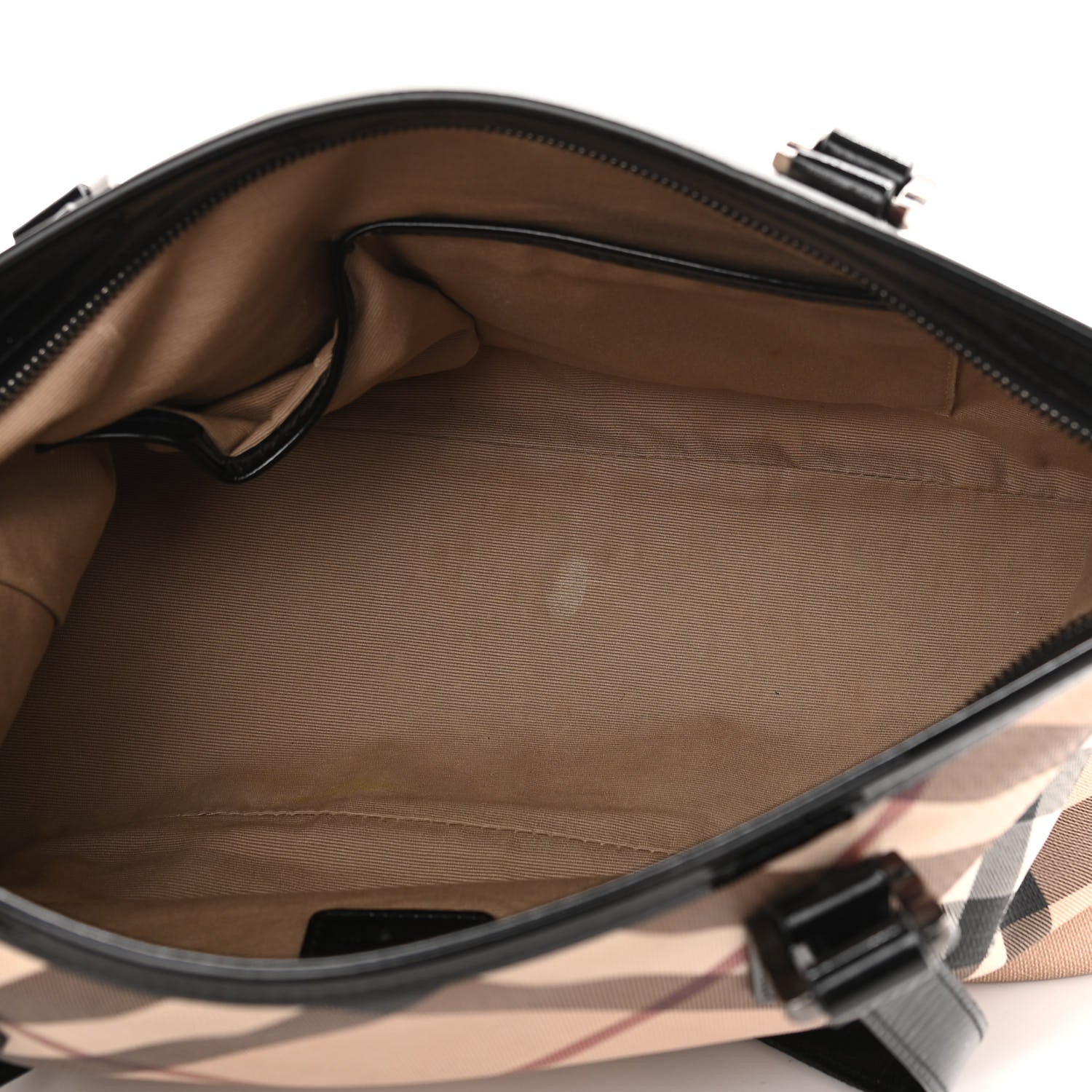 Burberry Nova Check Patent Trim Shopper Tote Black 5 of 19
