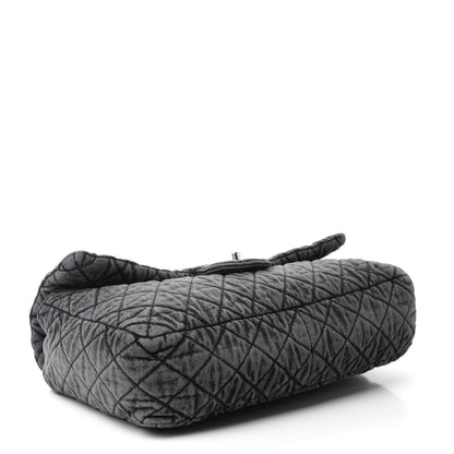 Chanel Denim Quilted Denimpression Flap Grey Black 5 of 12