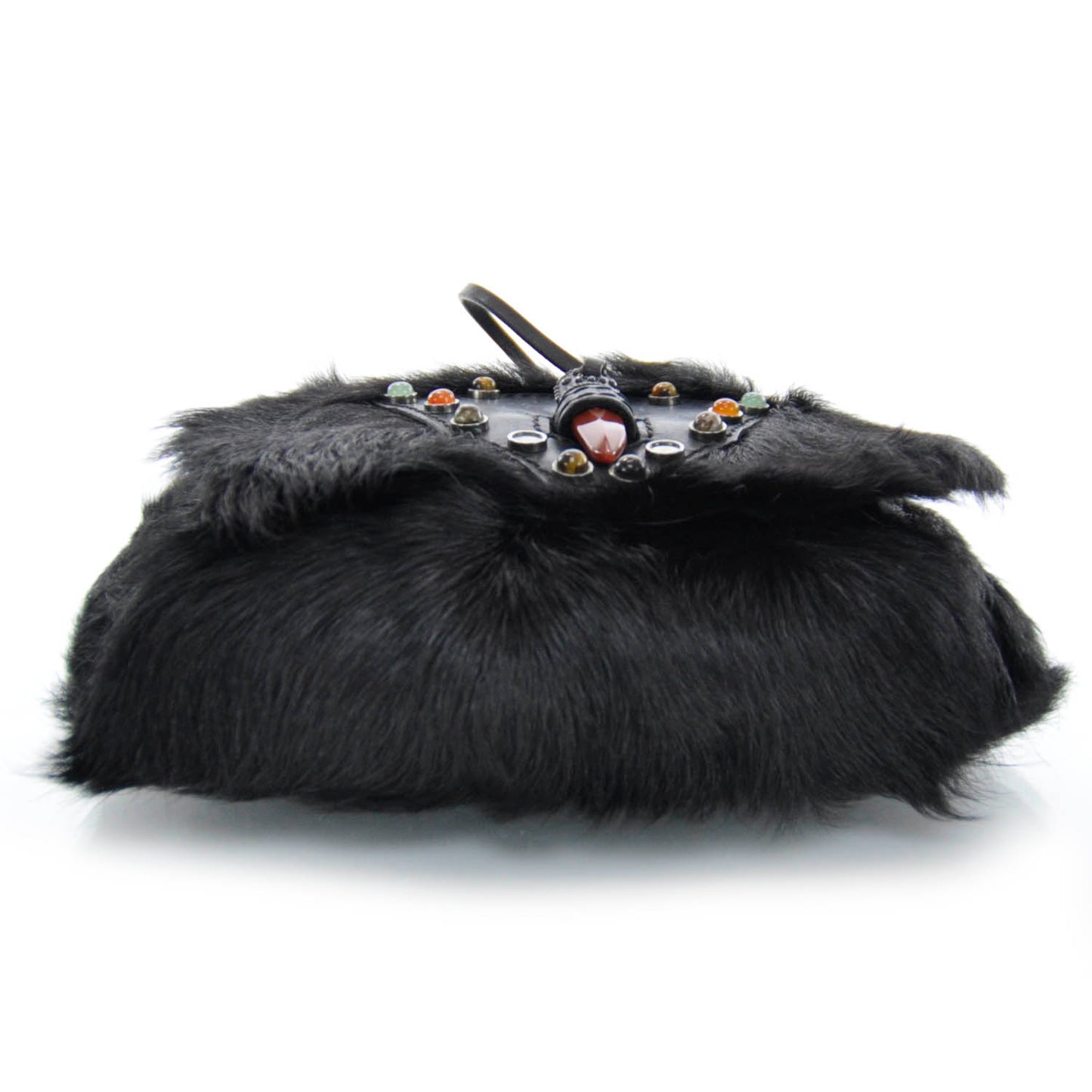 Fur Shoulder Bag Black