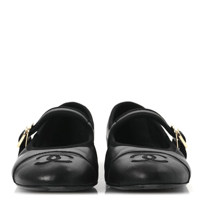 Chanel Lambskin Mary Jane Flats 36 Black 2 of 12