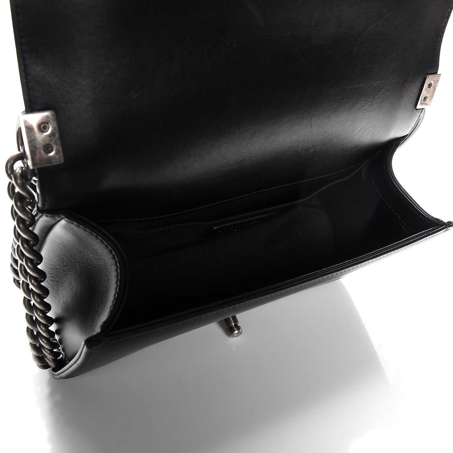 Lambskin Quilted Medium Boy Flap Black