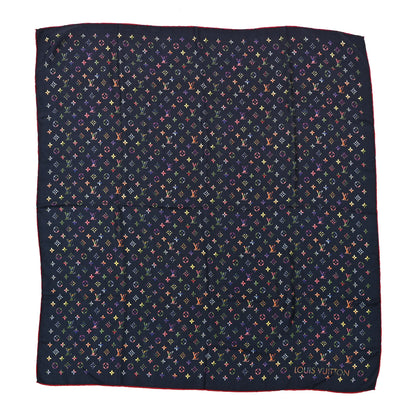 Louis Vuitton Silk Wool Monogram LV Garden Shawl Navy Blue 1 of 5