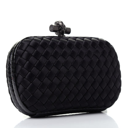 Bottega Veneta Satin Intreccio Impero Ayers Knot Clutch Black 3 of 8