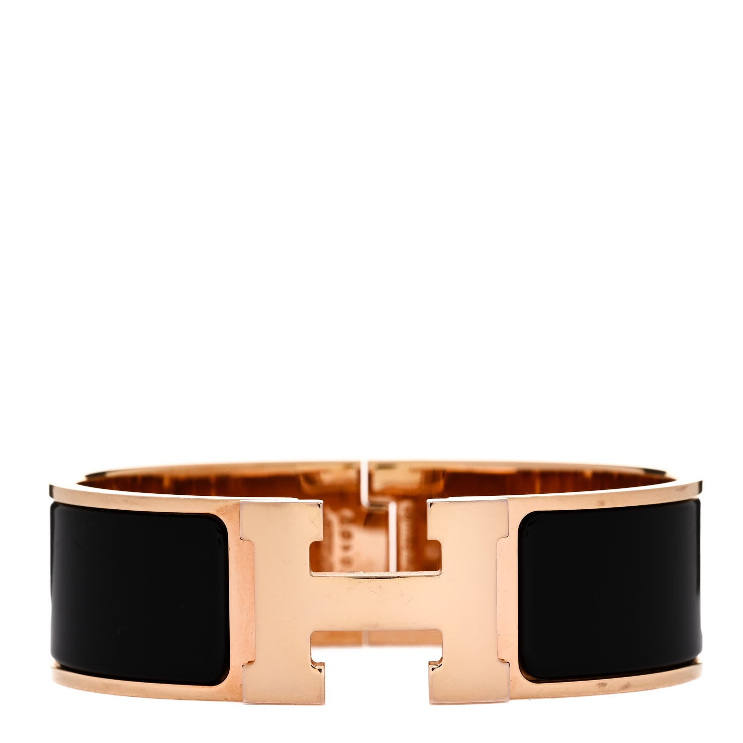 Hermes Enamel Wide Clic Clac H Bracelet GM Black 1 of 5