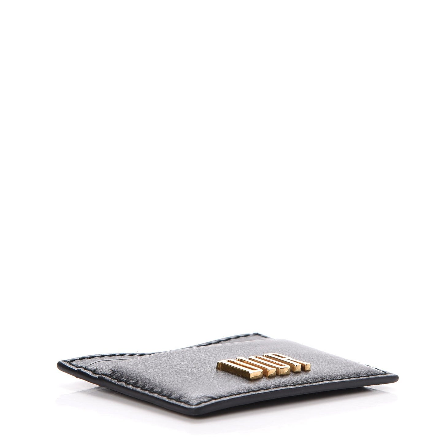 Calfskin D-Fence Card Holder Black