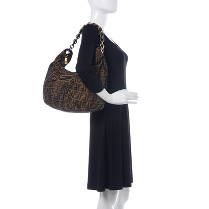 Fendi Zucca Patent Mia Hobo Tobacco 2 of 9