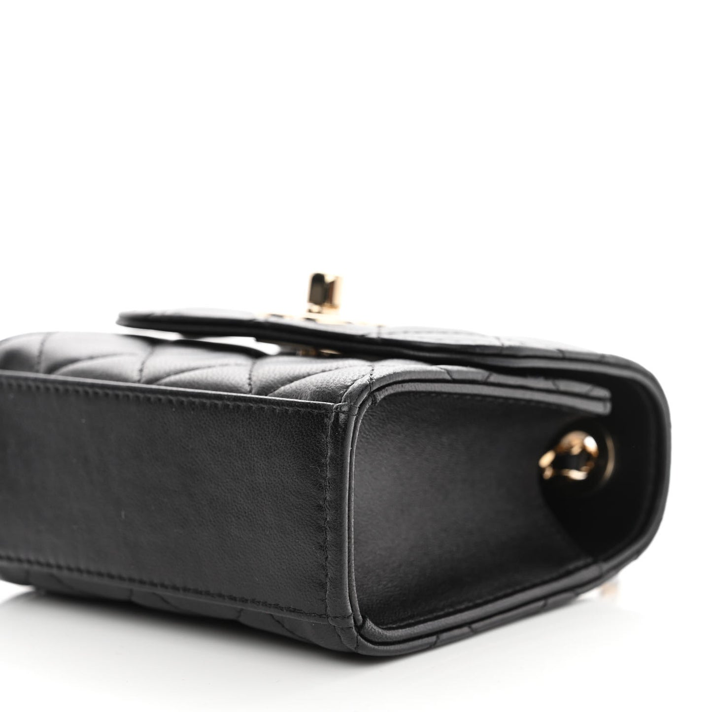 Lambskin Quilted Mini Trendy CC Chain Wallet Black