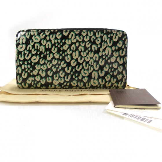 Leopard Zippy Wallet Blue Infini