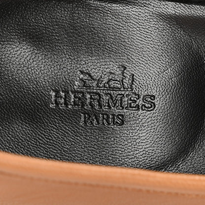 Hermes Goatskin Womens Paris Loafers 38.5 Naturel Black 8 of 9