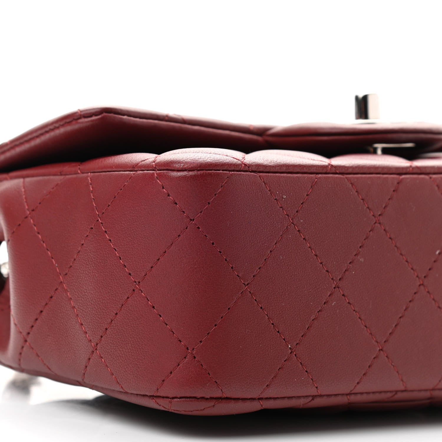 Chanel Lambskin Quilted Mini Rectangular Flap Burgundy 9 of 11