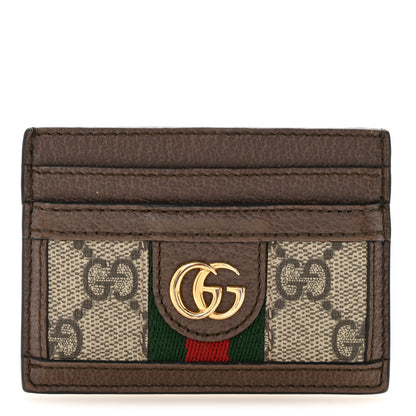Gucci GG Supreme Monogram Textured Dollar Calfskin Ophidia Card Holder Beige Ebony New Acero 9 of 11