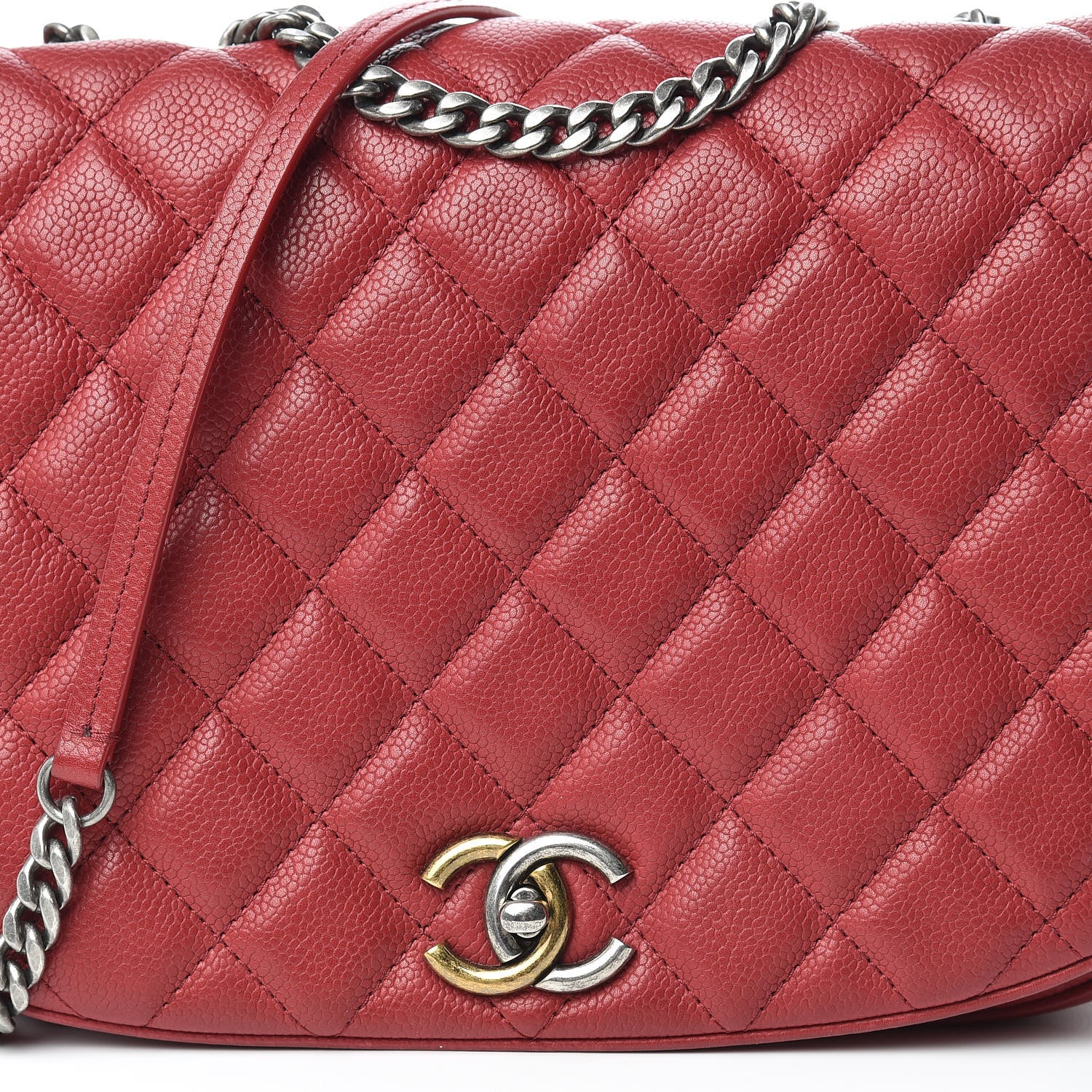 Chanel Caviar Quilted Casual Pocket Messenger Flap Red 10 of 18