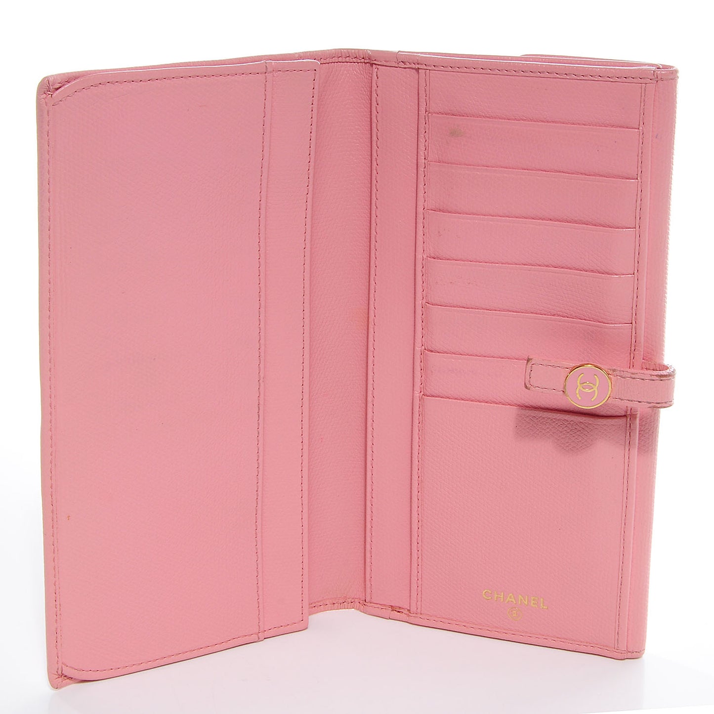 Leather Clutch Wallet Pink
