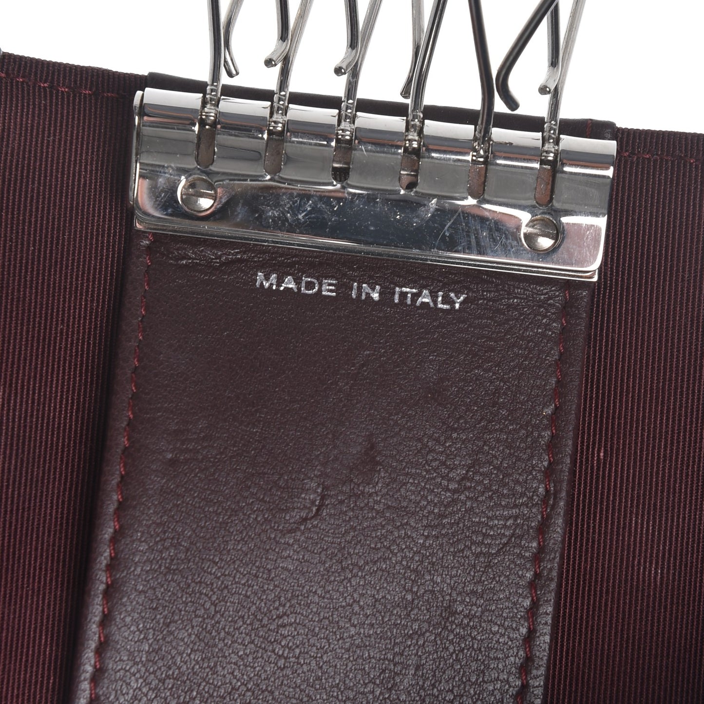 Lambskin Quilted 6 Key Holder Black