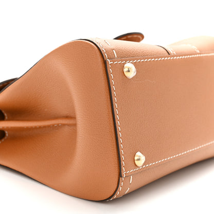 Delvaux Grained Rodeo Calfskin Surpique Mini Brillant Satchel Vegetal Ivory 9 of 12