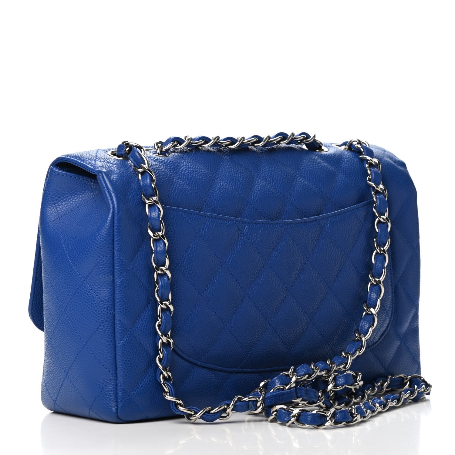 Chanel Caviar Quilted Jumbo Single Flap Blue 2 of 11