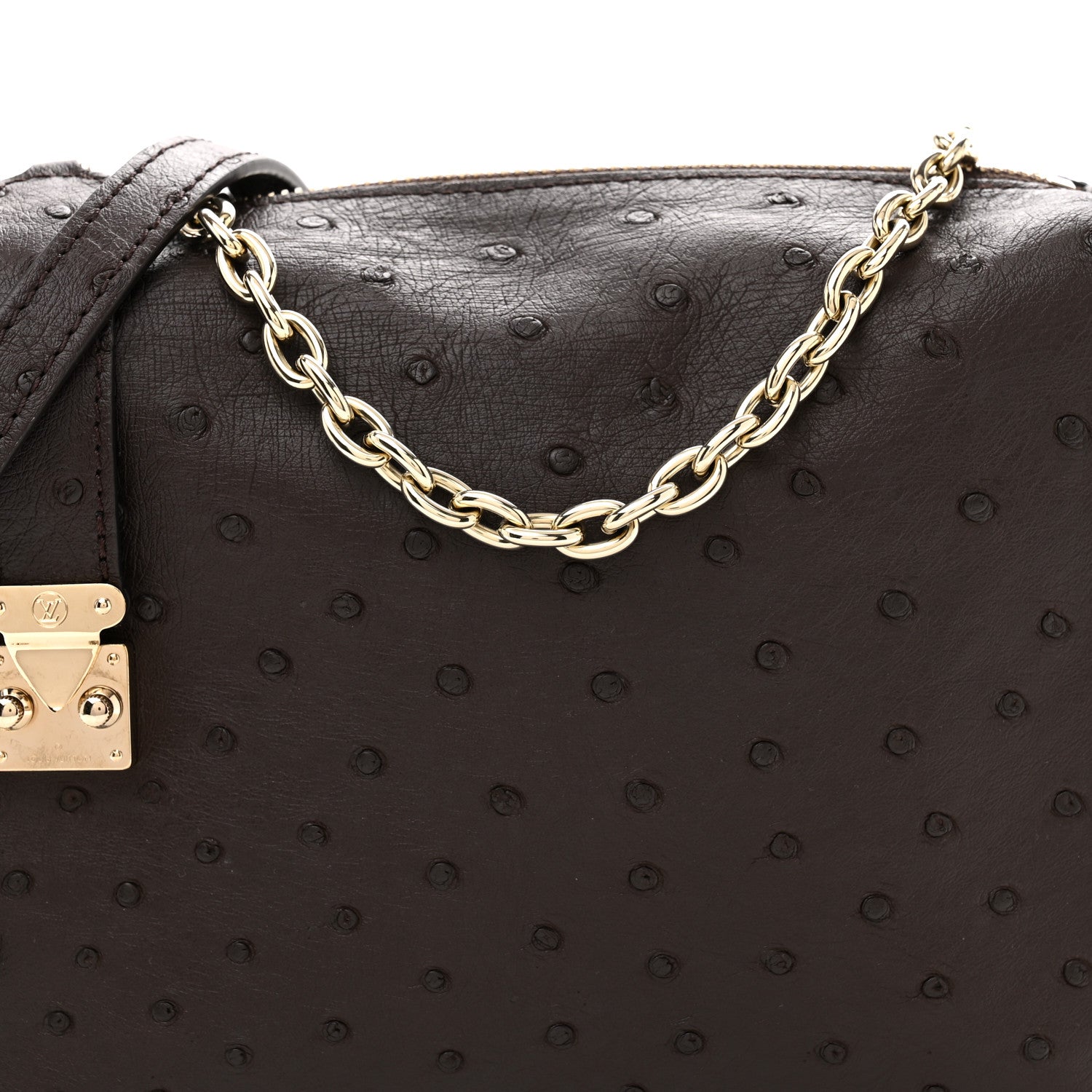 Louis Vuitton Ostrich Side Trunk MM Marron 7 of 10