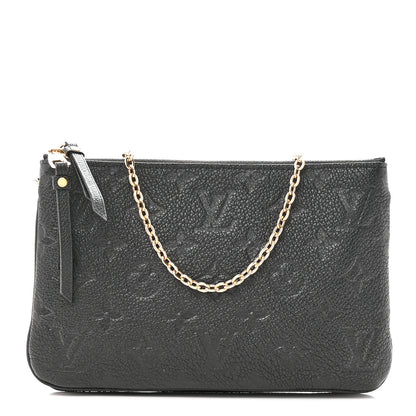 Louis Vuitton Empreinte Double Zip Pochette Black 1 of 10