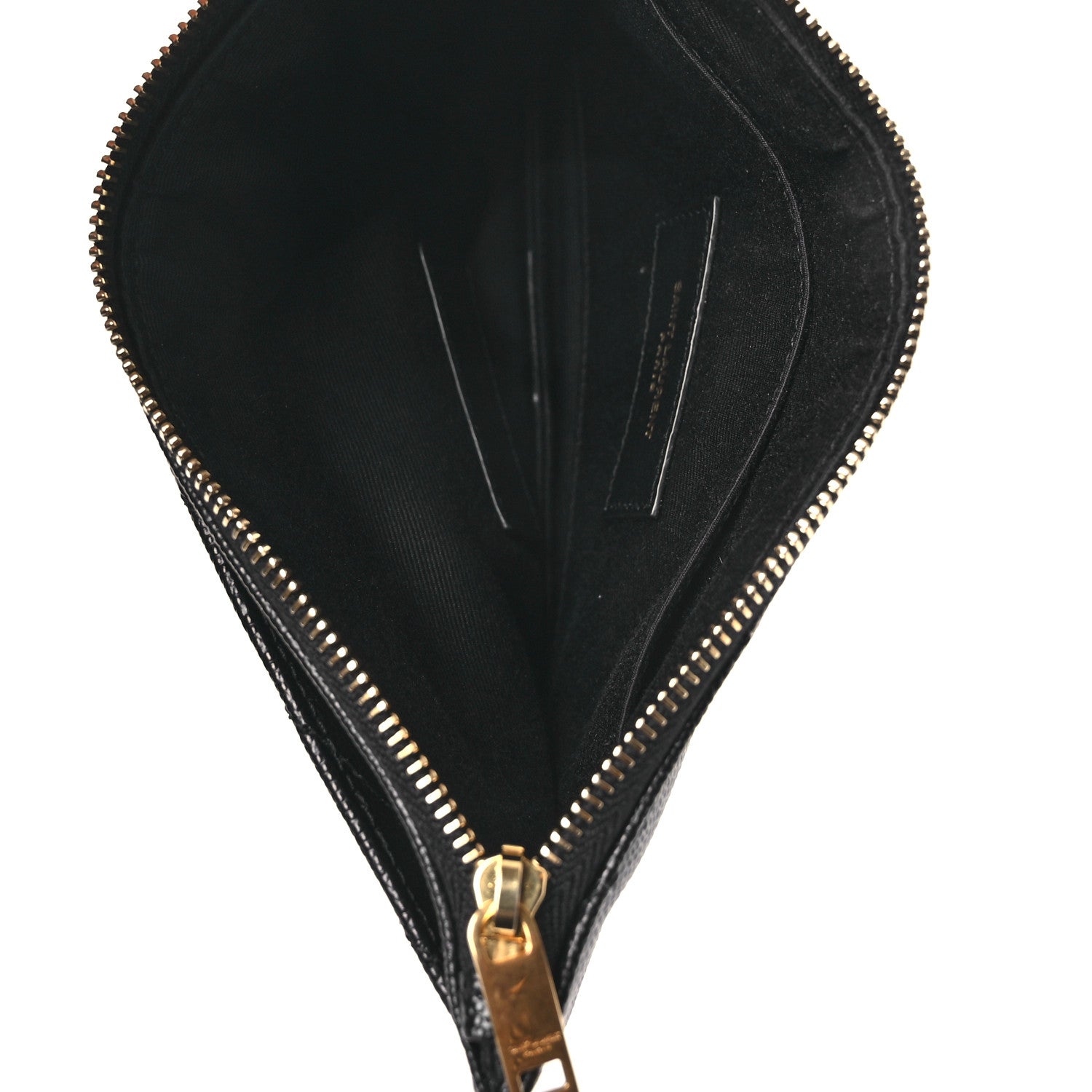 Saint Laurent Grain De Poudre Chevron Monogram Large Bill Pouch Black 5 of 8