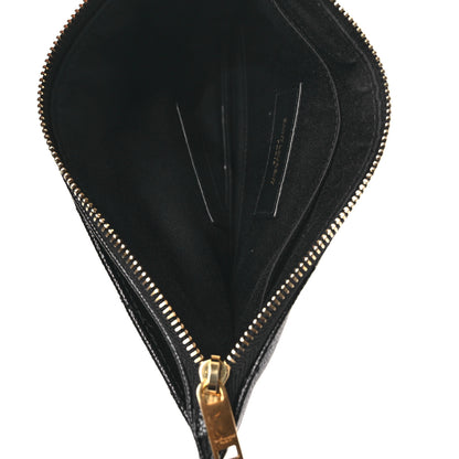 Saint Laurent Grain De Poudre Chevron Monogram Large Bill Pouch Black 5 of 8