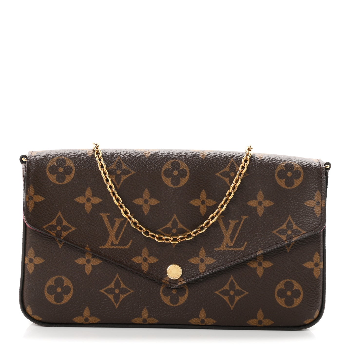Monogram Pochette Felicie Chain Wallet Fuchsia