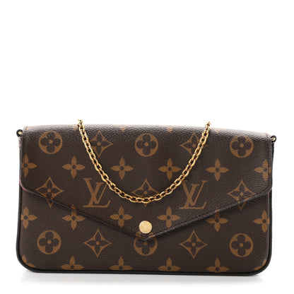 Louis Vuitton Monogram Pochette Felicie Chain Wallet Fuchsia 1 of 10