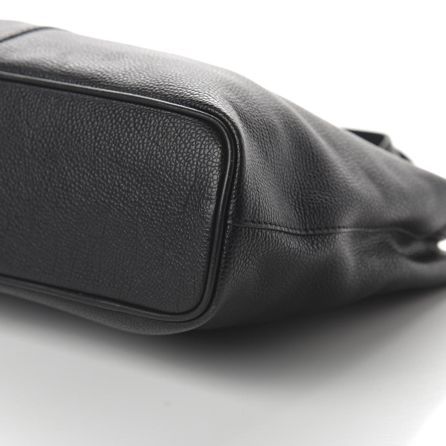 Grainy Calfskin Haymarket Check Tote Black