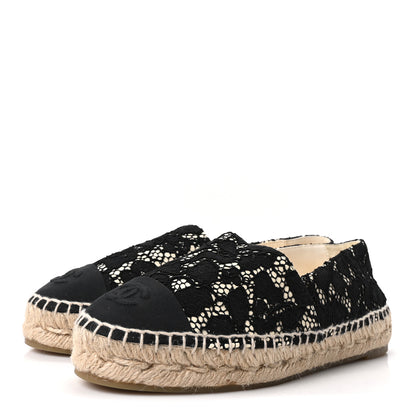 Chanel Lace CC Espadrilles 36 Black 4 of 9
