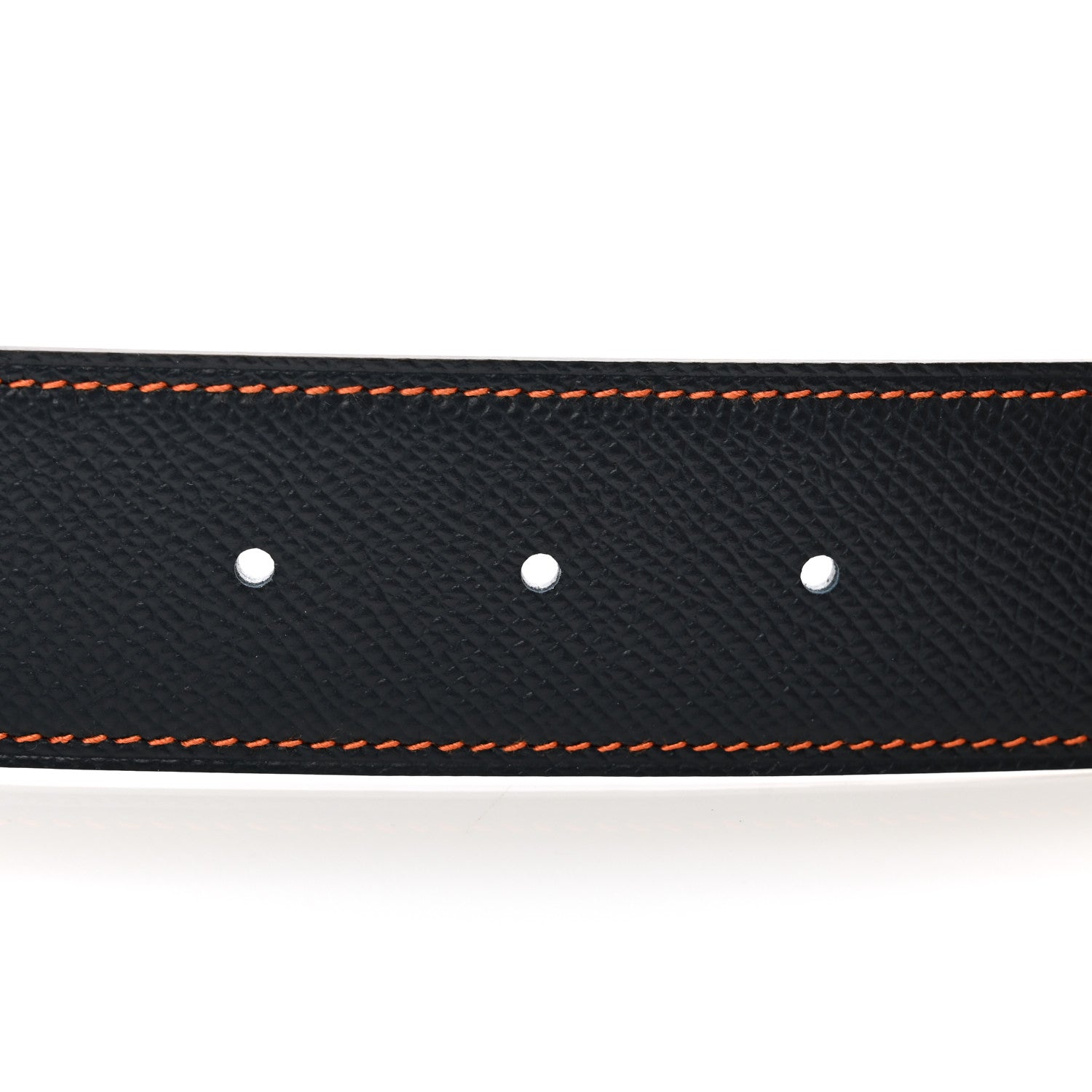 Hermes Epsom 38mm H Belt 110 Bleu Indigo White Orange 4 of 6