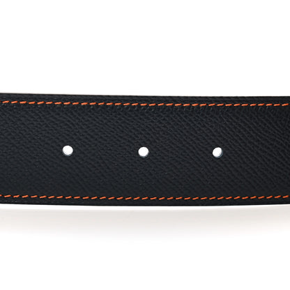 Hermes Epsom 38mm H Belt 110 Bleu Indigo White Orange 4 of 6
